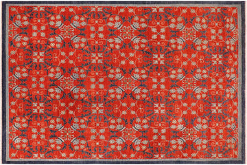 handmade Transitional Kafkaz Chobi Ziegler Rust Blue Hand Knotted RECTANGLE 100% WOOL area rug 10 x 14